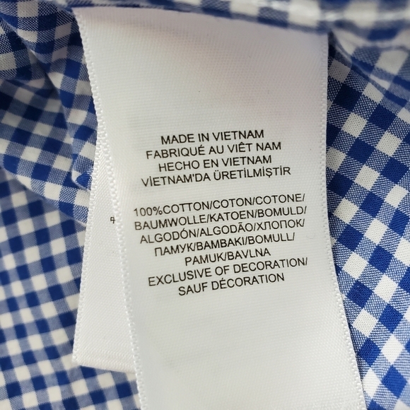 Ralph Lauren Big Boys 10-12 Long-Sleeve Checked Poplin Sportshirt Blue - Picture 4 of 5